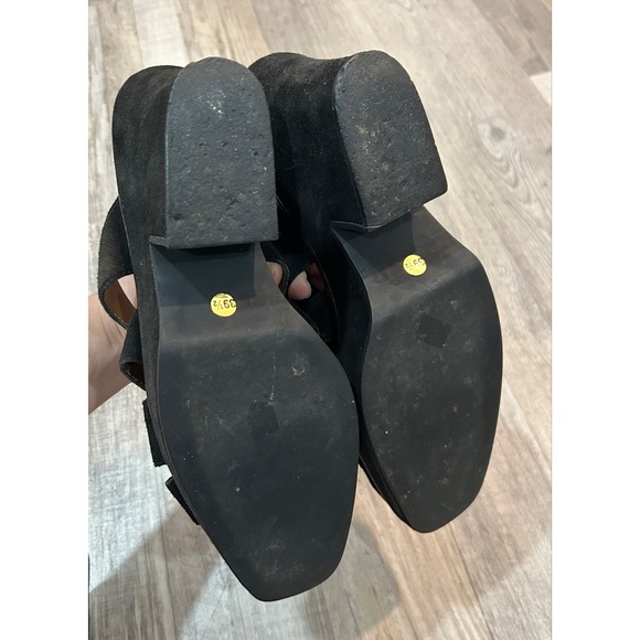 Prada Women’s Black Suede Fisherman Block Heel Mules Size 39.5  / 9.5 Designer - Picture 5 of 6